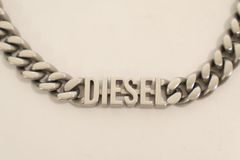 중고 DIESEL メンズネックレス -- ネックレス DIESEL -- 銀 シルバー ロゴ ステンレススティール DX138800DJW