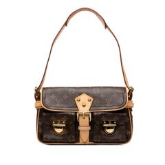 ルイ ヴィトン モノグラム ハドソンPM ショルダーバッグ ハンドバッグ M40027 ブラウン PVC レザー レディース LOUIS VUITTON【1-0292242】