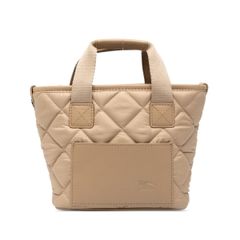 バーバリー ノバチェック ミニ トートバッグ ベージュ ナイロン レザー レディース BURBERRY 1-0292168