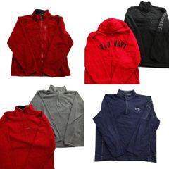 古着卸 まとめ売り ブランドMIX フリース 6枚セット ( メンズ L ) エルエルビーン アンダーアーマー GAP オールドネイビー 中古古着 NH9806