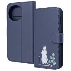 イングレム AQUOS sense9 ケース ムーミン 衝撃吸収 マグネットベルト シンプル 手帳型レザーケース スマホケース 耐衝撃 ムーミンとお花 IJ-AAQM5ELC1DN/MT46e 54a00860