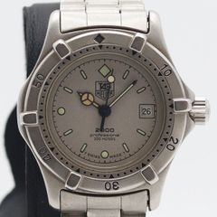 良品 稼働 タグホイヤー 2000 プロフェッショナル 200m 962.208 QZ デイト シルバー文字盤 レディース腕時計 0899100 10YBT SMB ABC34214