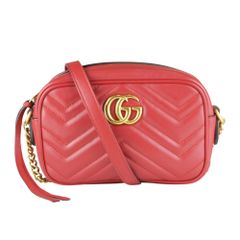 グッチ GUCCI バッグ レディース GGマーモント キルティング スモール ショルダーバッグ レッド 447632