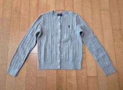 POLO RALPH LAUREN ポロラルフローレン ガールズ ケーブル ニットカーディガン 회색