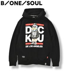 【HIPHOP系】 ビーワンソウル B ONE SOUL ダックデュート プリント パーカー L ブラック メンズ