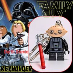 ★ブロックフィギュアキーホルダー★【 Family Guy（ファミリーガイ）×STARWARS ( スターウォーズ ) 】ステューウィー・グリフィン / ダースベイダー  〚アメリカン雑貨 アメトイ〛