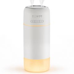 ☆新品☆加湿器 コンパクト デスク 大容量 700ml 3000mAh コードレス ダブルミスト 持ち運び便利 車載加湿器 タイマー LEDライト ホワイト 2026新登場 700mlのタンクとバッテリーを搭載したUSB充電式卓上加湿器。4時 33e7354e