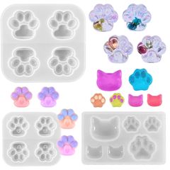 5WYOUKE 고양이 육구 실리콘 몰드 레진 고양이 발 소프트 몰드 고양이 육구 실리콘 금형 DIY 수제 수지 UV 수지 점토 초보자 핸드메이드 귀여운