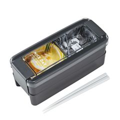 岩崎工業 ラストロウェア 弁当箱 ランチボックス 680ml 2段 箸付き イージーケア 食洗機対応 レンジ対応 グレー B-1488 GY 0