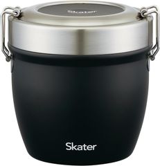 スケーター Skater 保温弁当箱 丼型 2段 800ml 大容量 男性 ステンレス ランチジャー 保温保冷 真空断熱構造 ブラック STLBD8AG-A