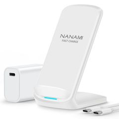 NANAMI ワイヤレス急速充電器 USB-C 20W出力の急速充電器に昇進 置くだけ充電器 セット 7.5W/10W/15W