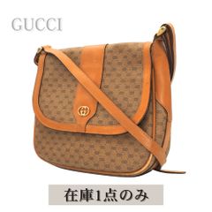 중고 GUCCI グッチ オールドグッチ マイクロGG ショルダーバッグ ミニ レディース ベージュ GGスプリーム キャンバス 001・41 ヴィンテージ 40代 50代 大人 上品 きれいめ 斜め掛け 普段使い 希少 お出かけ