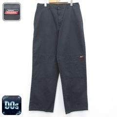 W36 古着 ディッキーズ Dickies パンツ メンズ ダブルニー ワーク ブラック 26oct21