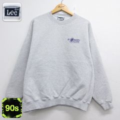 XL 古着 リー Lee 長袖 スウェット メンズ 刺繍ロゴ クルーネック グレー 霜降り 26oct21