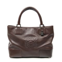 [中古] LOEWE ロエベ ヴィンテージ アナグラム トート 茶色 カーフスキンレザー A