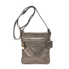 [中古] LOEWE ロエベ フラップ クロスボディバッグ ブロンズ メタリックカーフスキンレザー A