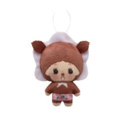 ベビチッチ ピンク色の花柄パンツ モンチッチ お花柄ぬいぐるみちゃーむ 約8cm