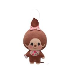 モンチッチ 女の子 ピンクリボン モンチッチ お花柄ぬいぐるみちゃーむ 約8cm