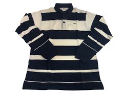 FD 미사용 ラコステ LACOSTE 長袖ポロシャツ ボーダー 表記サイズ：4 KH220S ネイビー×ホワイト 배송비 무료