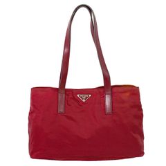 本物 プラダ PRADA ナイロン ショルダーバッグ トートバッグ レッド バッグ 중고 ・