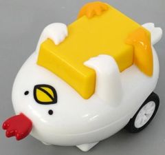 중고 ミニカー たまコッコ ホワイト×イエロー 「スシロー だっこずしプルバックカー」 キャンペーン品