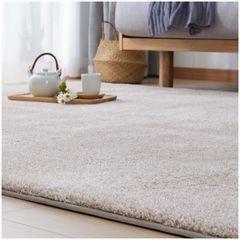 Maru Living ラグマット カーペット 2畳 厚手 全厚約26mm 踏み心地快適 接触温感 冬用 シャギーラグ 厚手ラグ 絨毯 ふわっとした手触り 防音絨毯 じゅうたん 光触媒抗菌防臭加工 ラグマット オールシーズン対応 カーペット ふわふわ 滑り止め