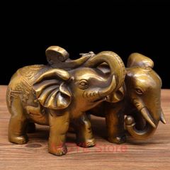 象 ゾウ 置物 オブジェ 2ペアセット ゴールド 金 黄金 豪華 装飾 富 繁栄 銅 高級感 運 開運 商売繁盛 黄金 オブジェ 置物 インテリア 玄関 リビング 風水 縁起物 贈り物 プレゼントzw0117