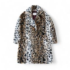 RIVER ISLAND（リバーアイランド）レオパード柄 フェイクファーコート / ボアロングコート