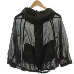 ディーゼル DIESEL シアーパーカー シャツジャケット フーディー シースルー ドルマンスリーブ XS 黒 GG
