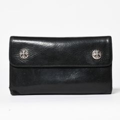 CHROME HEARTS クロムハーツ WAVE CROSS BTN ウェーブ クロスボールボタン レザーウォレット 長財布 ダガー 블랙 상태좋음 중고 4a009609