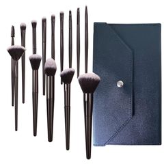 GRTUFOBA メイクブラシ 14本 メイクブラシ セット 化粧筆セット植物繊維毛 超柔らかい 粉持ち力強い 化粧ブラシ 収納ポーチ付き 専門化粧道具 メイク 筆 セット パウダーブラシ チークブラシ 輪郭プラシ アイシャドウブラシ 日常の化粧 敏感肌適 0