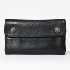 CHROME HEARTS クロムハーツ WAVE CROSS BTN ウェーブ クロスボールボタン レザーウォレット 長財布 ダガー 블랙 상태좋음 중고 4a009608