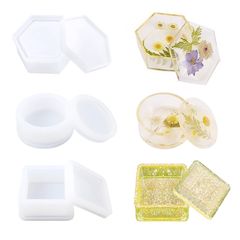収納モールド シリコンモールド 3個セット 立体型 小物入れ UVレジン エポキシ樹脂 手作り DIY レジンクラフト シリコン型 モールド G 0