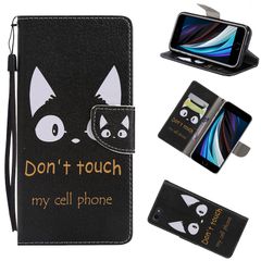 FOR iPhone SE 2세대 2020용 지원 스마트폰 케이스 수첩형 고양이 프린트 커버 FOR iPhone SE 3세대 2022용 수첩 케이스 수첩형 스마트 폰 케이스 가죽 제 수첩 커버 카메라 구멍 장착 귀여운 고양이 디자인 패션 0