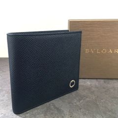 未使用品 BVLGARI 二つ折り財布 288275 バイカラー ネイビー ターコイズ 28