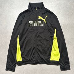 PUMA プーマ トラックジャケット ブラック イエロー Sサイズ 古着 メンズ