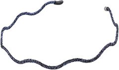 Liebendo カチューシャ ウェーブ 細め ラメ シンプル 波型 上品 おしゃれ ヘアアクセサリー ヘアバンド ネイビー, フリーサイズ