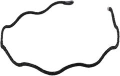 Liebendo カチューシャ ウェーブ 細め ラメ シンプル 波型 上品 おしゃれ ヘアアクセサリー ヘアバンド ブラック, フリーサイズ