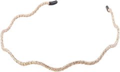 Liebendo カチューシャ ウェーブ 細め ラメ シンプル 波型 上品 おしゃれ ヘアアクセサリー ヘアバンド ゴールド, フリーサイズ