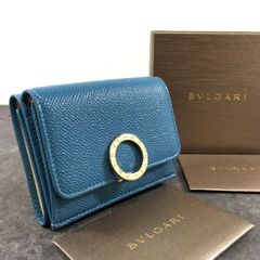 未使用品 BVLGARI ブルガリブルガリ コンパクトウォレット ブルー 箱付き 50