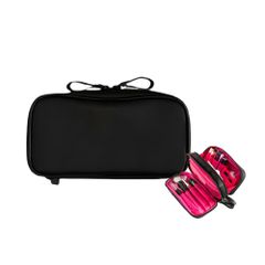 FLORPERRY メイクボックス 化粧ポーチ 小物入れ メイクポーチ メイクブラシ収納ポーチ コスメティックバッグ 旅行用 化粧バッグ トイレタリーバッグ 化粧ブラシケース 化粧道具収納バッグ 旅行コスメポーチ ブラック2 0