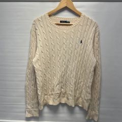正規品 ウィメンズXL ポロ ラルフローレン アイボリー レディース ケーブル編み ニット