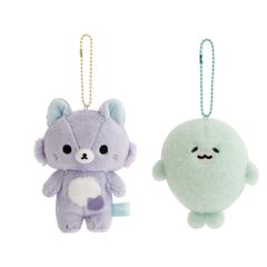 リラックマ ぶらさげぬいぐるみ アワワネコ よびー ぬいぐるみキーホルダー キーホルダー ボールチェーン バッグチャーム ぬいぐるみ 小さい ふわふわ 猫 かわいい ミニサイズ サンエックス リラックマとアワワネコ あざらし キャラクター グッズ マスコット