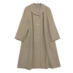serizawa ステンカラーコート ウール100％うちモヘア50％ ロングコート ショールカラー ジャケット アウター インナー付き 肩パット オフホワイト レディース 【中古】