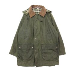 tibbett チベット ブルゾン オイルド ハンティングジャケット アウター 英国製 フーディ 裏地チェック柄 フルジップ カーキグリーン L【L】 メンズ 【中古】