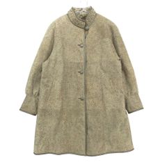 その他 コート 総柄 スタンドカラー ムートン アウター ラムファー裏地 ブラウン レディース 【中古】