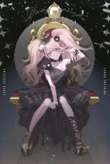 중고 ポストカード 江ノ島盾子 およさんイラスト 玉座ver. ポストカード 「ダンガンロンパシリーズ×およ アニメイトフェア」 通販事前予約キャンペーン特典