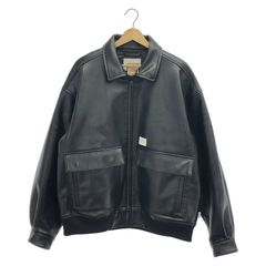 【中古】WTAPS 222-JKM07 レザージャケット 黒[66]
