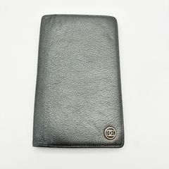 CHANEL シャネル 長財布 レザー シルバー ココマーク フラップ ヴィンテージ