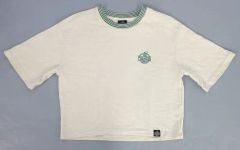 중고 Tシャツ Mrs. GREEN APPLE 1 ミニ裏毛グラフィックTシャツ 5分袖 ナチュラル ウィメンズSサイズ 「Mrs. GREEN APPLE×GU」